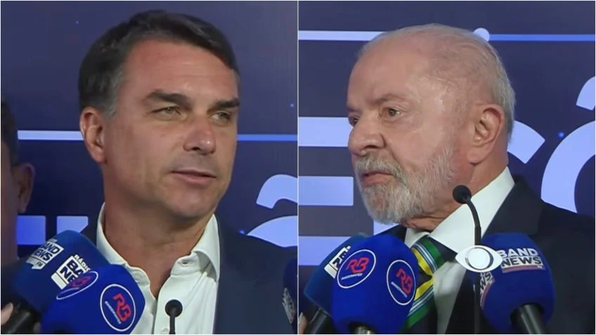 Pesquisa divulgada nesta quarta-feira aponta Flávio Bolsonaro com 45% e Lula, 44%