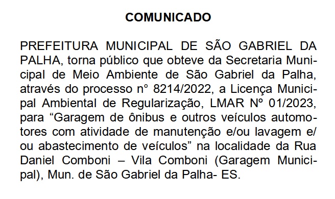 comunicado prefeitura sgp