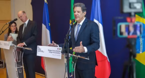 Fernando Haddad durante cerimônia de abertura dos Diálogos Econômicos Brasil-França — Foto: Divulgação/Ministério da Fazenda